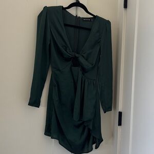 PrettyLittleThing Dark twisted front mini dress